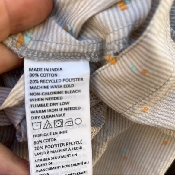 Men's PrAna Button-Down Shirt Multicolor Geometric  M Cotton Hippy BOHO City - Picture 6 of 12